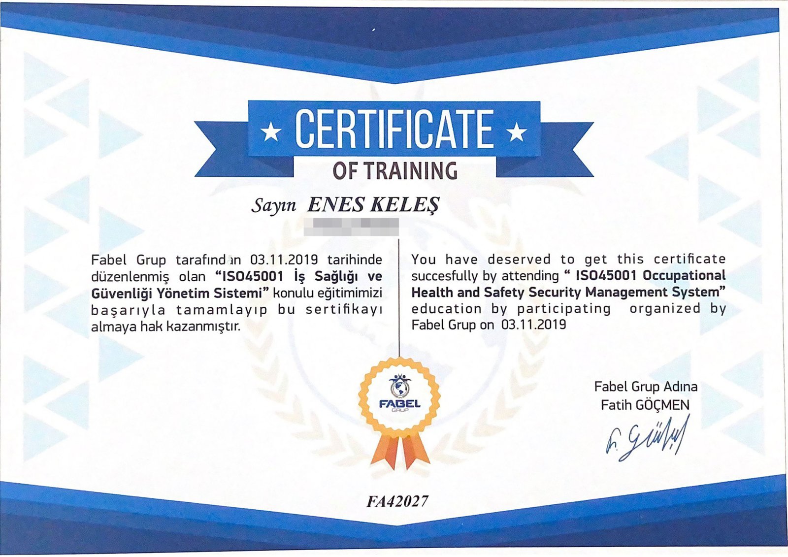ISO45001 İşSağlığıveGüvenliğiYönetimi